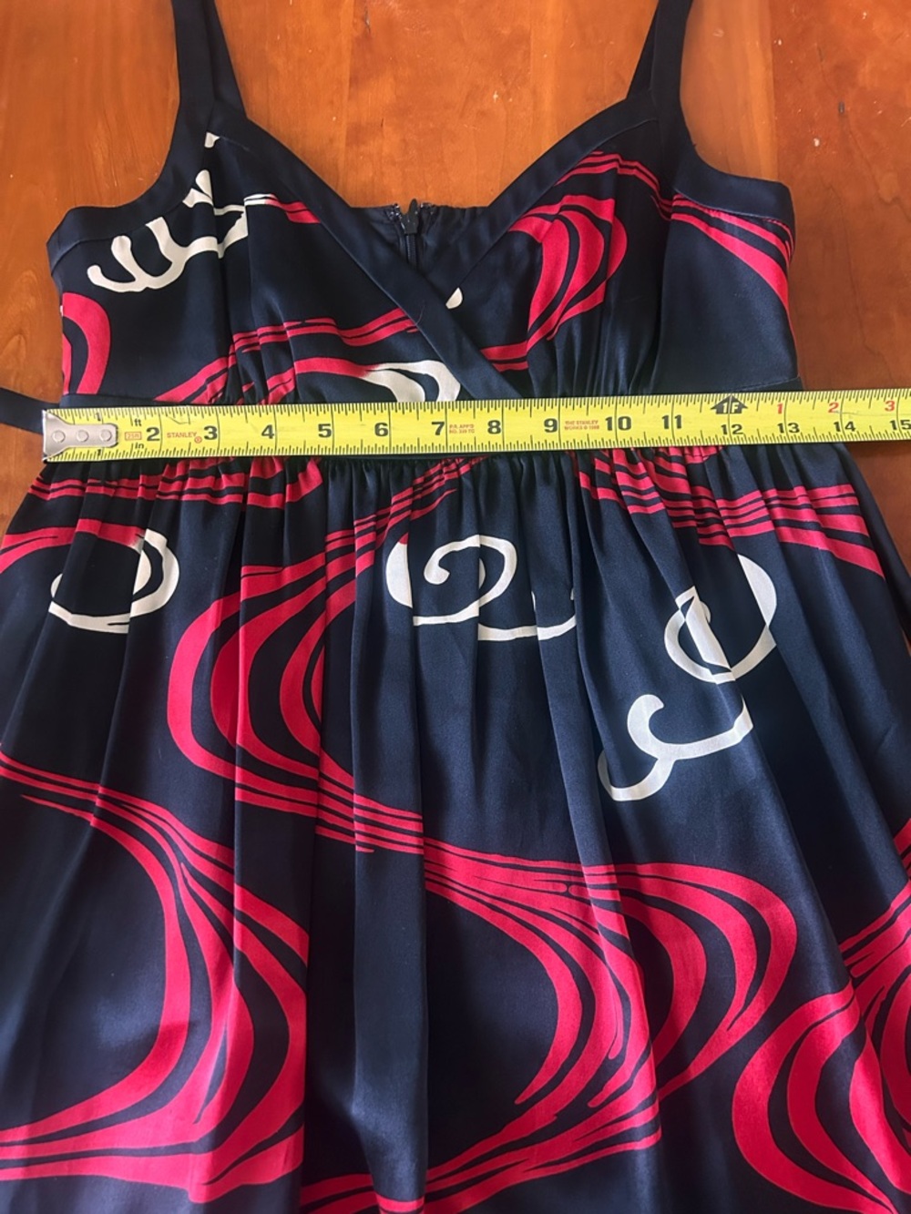 Maggy London black and red silk charmeuse babydoll dress Size 4 - Picture 10 of 12